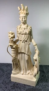 Escultura de alabastro Atenea con etiqueta HOMERO 10,25" de alto - Imagen 1 de 13