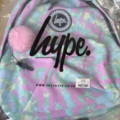  Hype Mädchen Rucksack Pastel Tye Dye mit rosa Bommel  - Bild 1 von 2