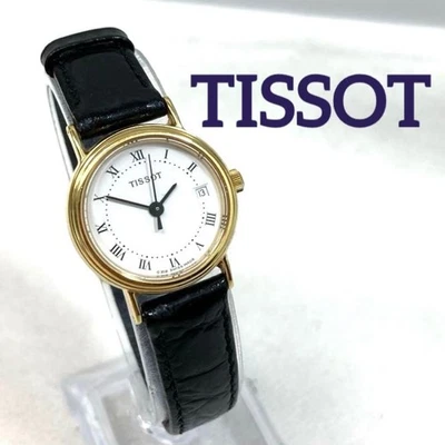 TISSOT Leather Belt Watch White Dial Black Strap Case 2 5 cm 14 5 17 5 cm - Image 1 of 4