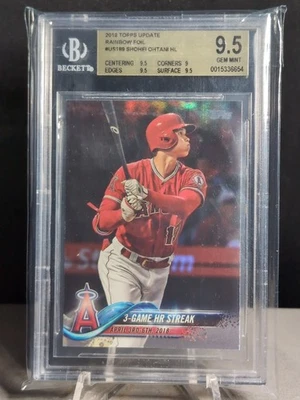 2018 Topps Update Rainbow Foil Shohei Ohtani #US189 Rookie Card (RC) BGD 9.5 Gem - Image 1 of 2