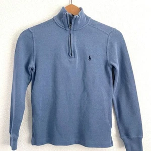 Polo Ralph Lauren Sweater Blue Boys Medium 8/10 1/4 Zip Pullover - Picture 1 of 6