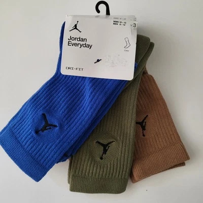 Air Jordan Dri-Fit 3 pares de calcetines deportivos Everyday Crew 3pk talla L multicolor Foto 1 de 4