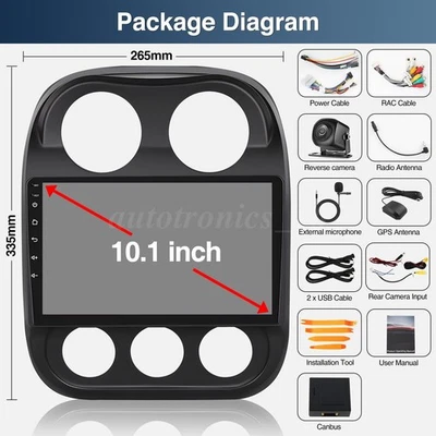 Android 14 Apple Carplay Car Stereo Radio GPS For Jeep Patriot Compass 2009-2016 - Image 1 of 4