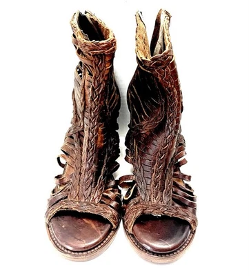 Freebird Bela Braided Laser Cut Leather Sandals Sz 8 Women - Image 1 of 4