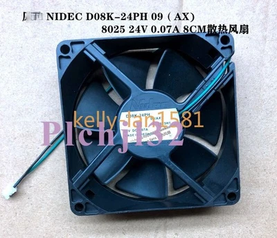 100% Test 1pc NIDEC D08K-24PH 09 (AX) 8025 8CM 24V 0.07A 3-wire Cooling Fan - Image 1 of 2