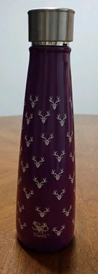 Sip by Swell Water Bottle Stainless Steel 15oz Purple with  white deer heads - Image 1 of 4