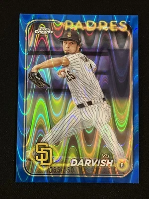 Yu Darvish -/150 Blue Ray Wave 2024 Topps Chrome San Diego  Padres #237 - Image 1 of 2