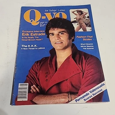 Q-VO Magazine August 1981 Vol. 3 No. 2 1978 T-Bird Erik Estrada Fernando Valenzu - Image 1 of 4