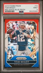 2015 Panini Prizm Red/White/Blue Prizm #12 Tom Brady - PSA 9 (MT)