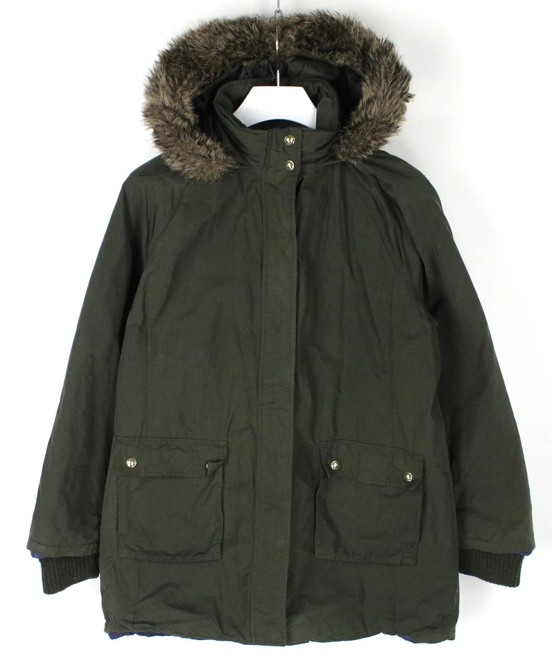 Chaqueta Tommy Hilfiger Mujer Borde XL Imitación Piel Con Capucha Cremallera Logo Foto 1 de 4