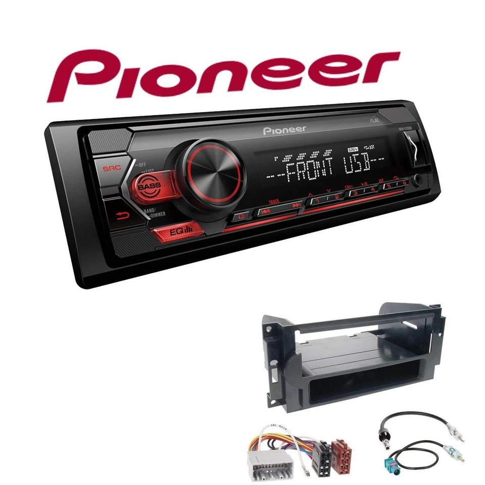 Pioneer 1-DIN Autoradio USB AUX Android Set für Chrysler PT Cruiser Facelift