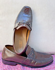 Brass Boot Brown Loafers Shoes Mens Leather Slip On Gaters Print Sz 95 M