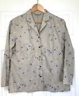 Laura Ashley Embroidered Beige Multicoloured Blouse Shirt 100% Cotton Size 14