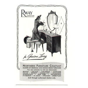 1948 Northern Furniture Rway: Gracious Living Vanity Vintage Print Ad