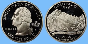 S Colorado State Quarter 2006 ~ camafeo dcam prueba 90 % plata ~ moneda de 25 c de Estados Unidos - Imagen 1 de 1