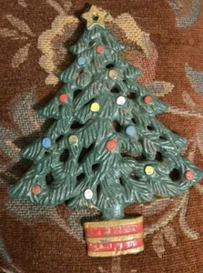 De Colección Hierro Fundido Árbol de Navidad Remache Pared Colgante Decoración Bombillas de Colores - Imagen 1 de 2