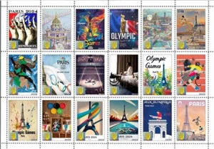 Stamp sheet Olympian Games in Paris unofficial issue 2024 France - Picture 1 of 1