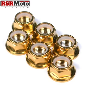 Triumph Street Triple 675 Titanium Nyloc Self Locking Sprocket Nuts, Gold - Picture 1 of 4