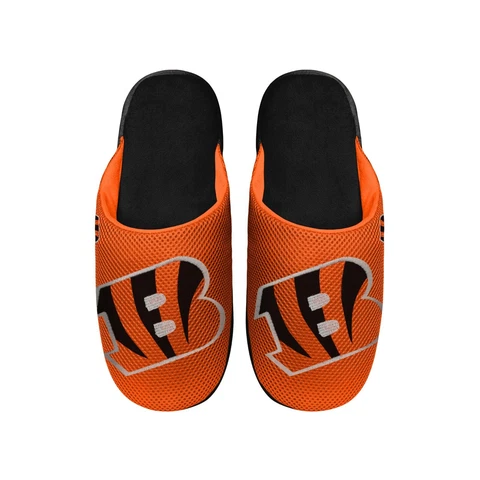 Cincinnati Bengals 2022 NFL Men's Big Logo Mesh Slide on Slipper FREE SHIP Cover