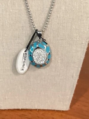NWT EDFORCE Pendant Necklace Genuine Crystals Enamel Stainless Steel - Image 1 of 4