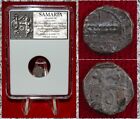 Ancient Coin Samaria Phoenician Galley Persian King Fighting Lion Silver Obol