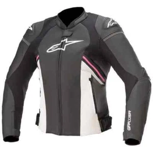 ALPINESTARS STELLA GP PLUS R V3 LADIES LEATHER JACKET - BLACK / WHITE / PINK - Picture 1 of 3