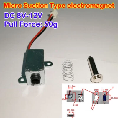 MARKENLOS Micro Pull Tipo Solenoide DC 8V-12V Varilla Electroimán Imanes 6mm Carrera Pequeño