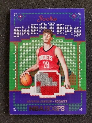 Alperen Sengun 2021-22 PANINI HOOPS "ROOKIE SWEATERS" RC #RSW-AS HOUSTON ROCKETS - Image 1 of 2