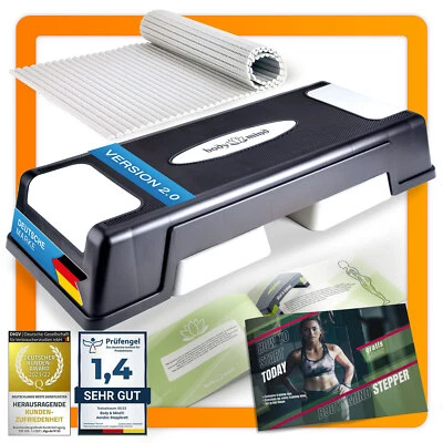 Aerobic Step Deluxe Step Board Fitness Stepper Board + Non Slip Mat; 2-Heights - Image 1 of 4