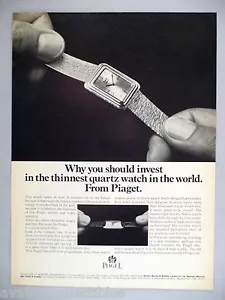 Orologio Piaget Quarzo STAMPA ANNUNCIO - 1977 ~~ Orologio da polso - Foto 1 di 1