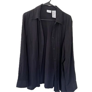 White Stag Linen Style Long Sleeve Button Front Blouse  - Picture 1 of 3