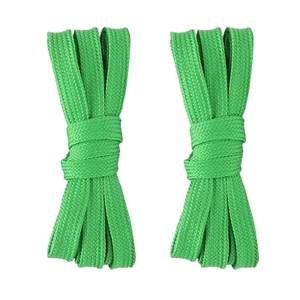 2pair Double Layers Flat Shoelaces Strings Grass Green for Sneakers 24-72 Inch - Picture 1 of 7