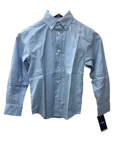 Izod Shirt Boys Medium Light Blue Oxford Button Down Long Sleeve Z871023 Size 8 - Picture 1 of 7