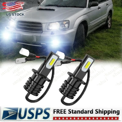 Combo de lâmpadas de neblina 2 peças para Subaru Forester 2003-2005 6000K LED H3 - Imagem 1 de 4