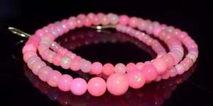 2-7 mm ++++ Cuentas redondas de ópalo etíope natural rosa fuego cadena 16" - Imagen 1 de 5
