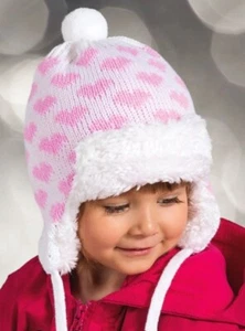 BABY MÄDCHEN KINDER STRICK warme Wintermütze Größe 9 - 18 Monate NEU TRAPPER ZUM BINDEN - Bild 1 von 1