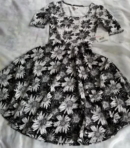 Nuevo con etiquetas Lularoe S Nicole 🌹 Flores de girasol florales blancas negras 🌹 ¡Pequeñas GoRgEoUs! - Imagen 1 de 5