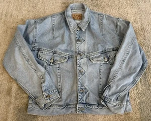 VINTAGE 1980's Code Bleu Denim Jacket MADE IN JAPAN Light Wash - Size Adult M - Picture 1 of 9