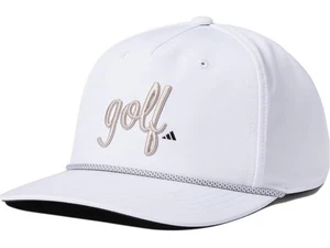 Women's Adidas Five-Panel White/Wonder Taupe Script Golf Hat II3139 OSFW - Picture 1 of 5