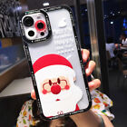 Clear Christmas Santa Deer Couple Phone Case Cover For Apple iPhone 14 13 12 11