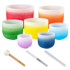Sela SECCU-Set Crystal Singing Bowl Chakra Juego de cuencos de sonido 432 Hz - Imagen 1 de 9