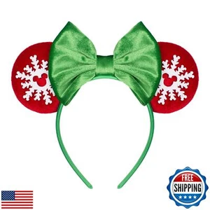 JIAHANG Velvet Mouse Ears Hair Bow Headband with Snowflake, Party Decoration  - Picture 1 of 5