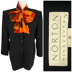 Blazer Norton McNaughton Mujer 18 Negro Chaqueta Trabajo Oficina Corpcore Cápsula - Imagen 1 de 19