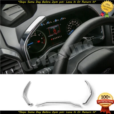 Fits Ford F150 15+ / F250 F350 Super Duty 2017 2018 Chrome Dashboard Trim Fit  - Image 1 of 4