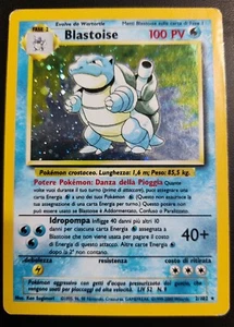 Blastoise Base Set ITALIANO Light Played Holo Blastoise Pokemon Vintage Card - Foto 1 di 17