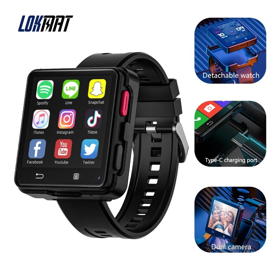 2,64" 4G Smartwatch LOKMAT APPLLP 2 Max Dual Kamera 3GB+32GB Android 11 1200mAh - Bild 1 von 4