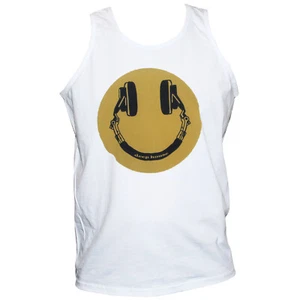 Casa de Danza Techno Música Camiseta Chaleco Clubbing Fiesta Divertido Cara Feliz Top Nuevo - Imagen 1 de 2