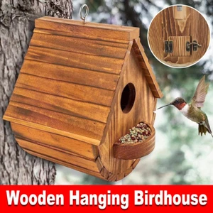 Rustic Wooden Birdhouse for Outdoor Gardens Durable Weather-Resistant Design AU - Picture 1 of 13