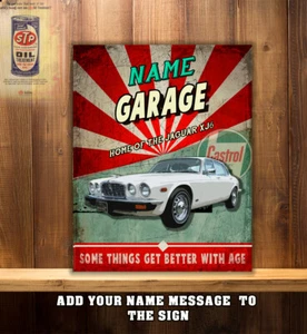 Personalised Jaguar XJ6 Garage Workshop Shed Vintage Metal Wall Sign Gift CS35 - Picture 1 of 2