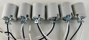 6-PK Satco Porcelain Body w/Med Base Electrical Socket 1/8IP 660W 250V 10" Leads - Picture 1 of 21